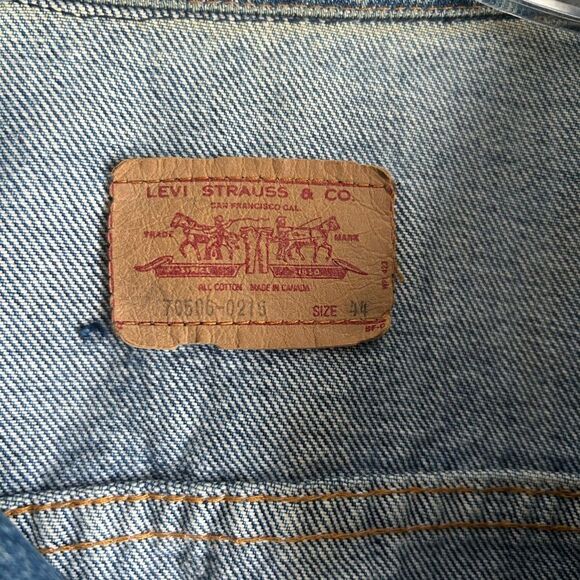 HOST PICK Vintage 80’s Levis Men’s 70506-0215 Denim Trucker Jacket Size 44 L/XL - Picture 4 of 16